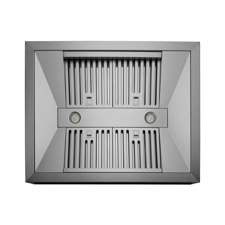 30" Stainless Steel Convertible Island Range Hood with Charcoal Filter