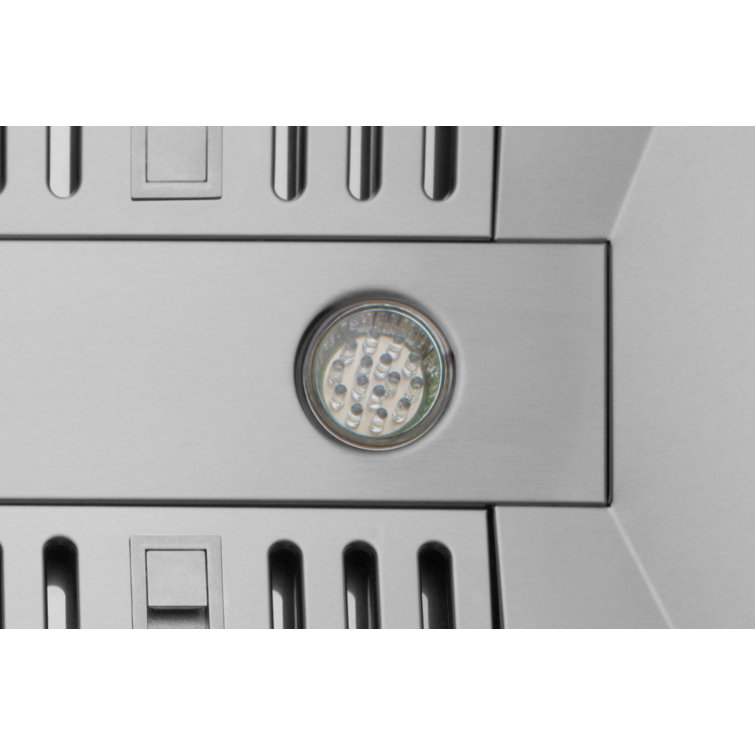 30" Stainless Steel Convertible Island Range Hood with Charcoal Filter