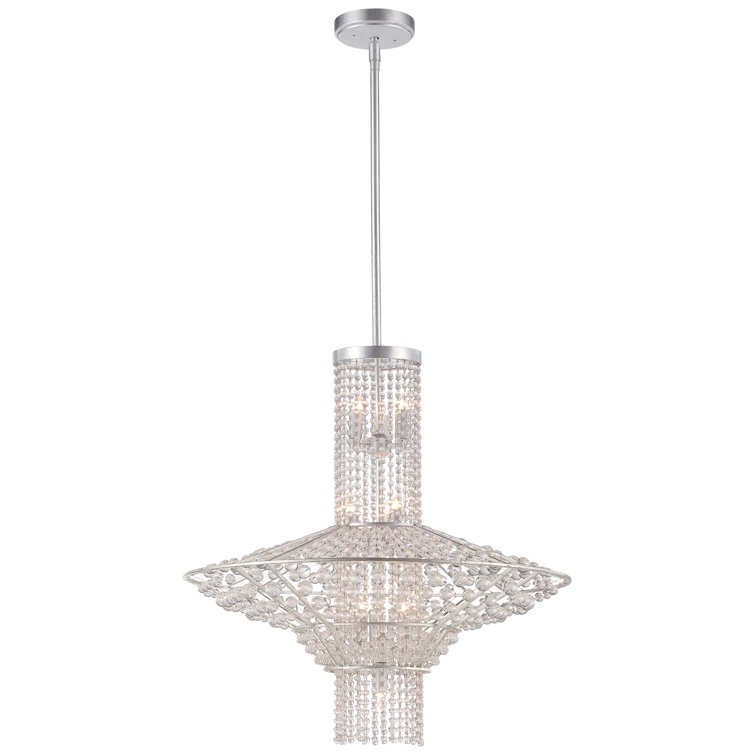 Catalina Silver Glass 10-Light Empire Chandelier