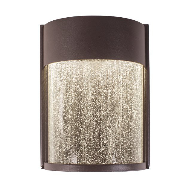 City Rain Bronze LED Sconce 8" Weather-Resistant Wall Light