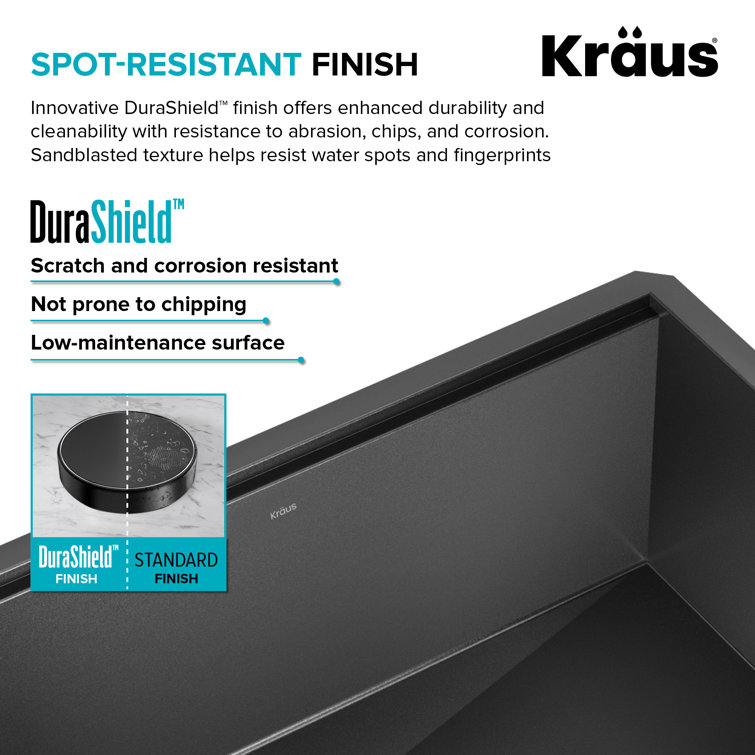 27-inch Black Stainless Steel Farmhouse Sink with Drainboard