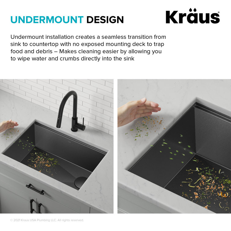 27-inch Black Stainless Steel Farmhouse Sink with Drainboard