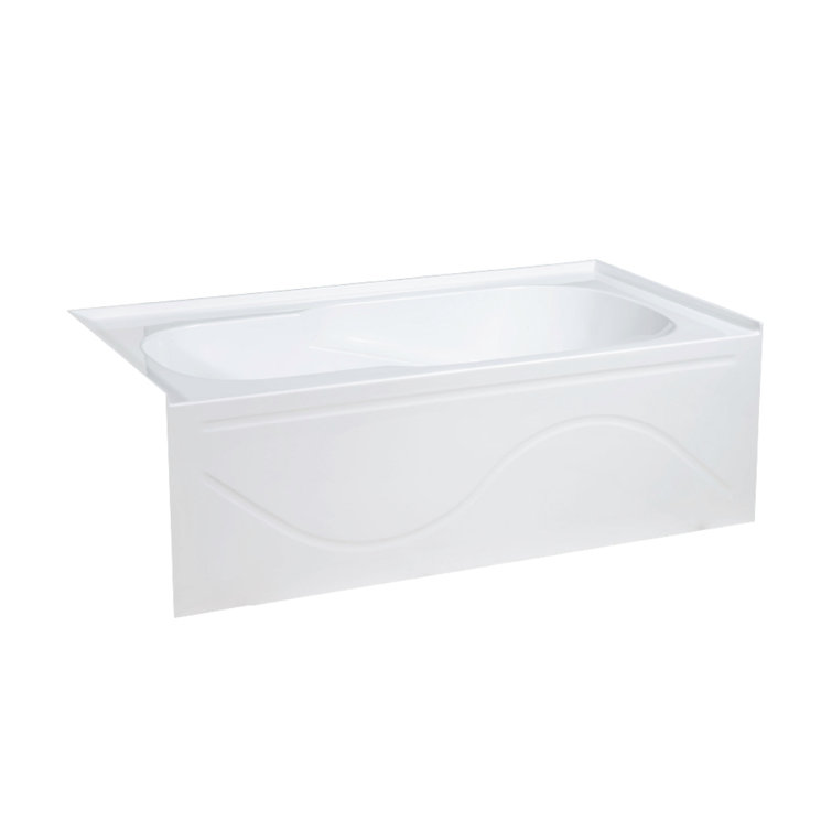 Ivy 60" x 30" White Acrylic Alcove Bathtub with Apron
