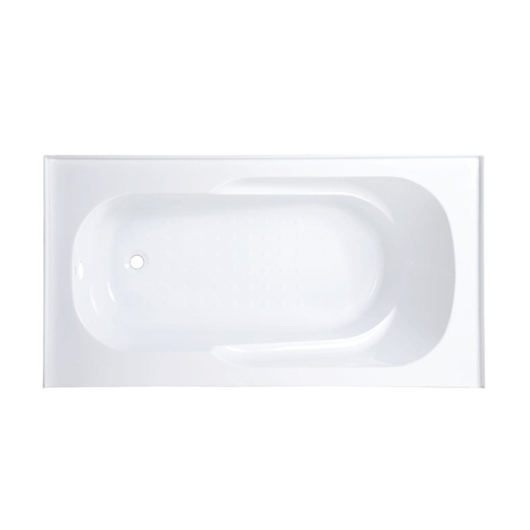 Ivy 60" x 30" White Acrylic Alcove Bathtub with Apron