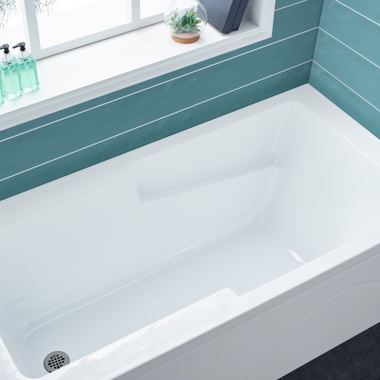 Ivy 60" x 30" White Acrylic Alcove Bathtub with Apron