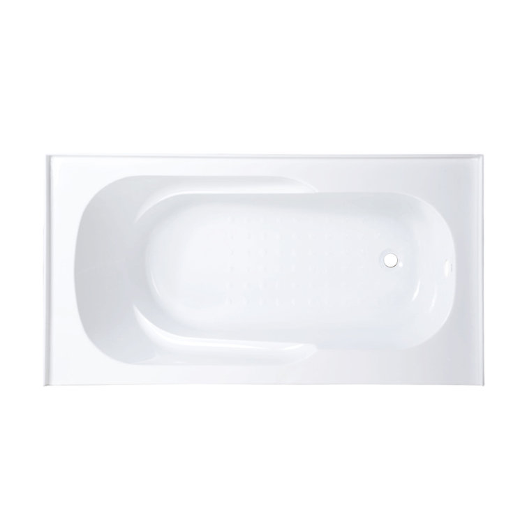 Ivy 60" x 30" White Acrylic Alcove Bathtub with Apron