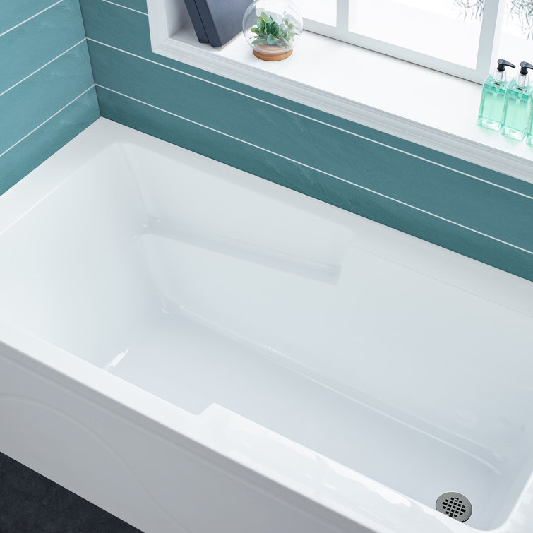 Ivy 60" x 30" White Acrylic Alcove Bathtub with Apron