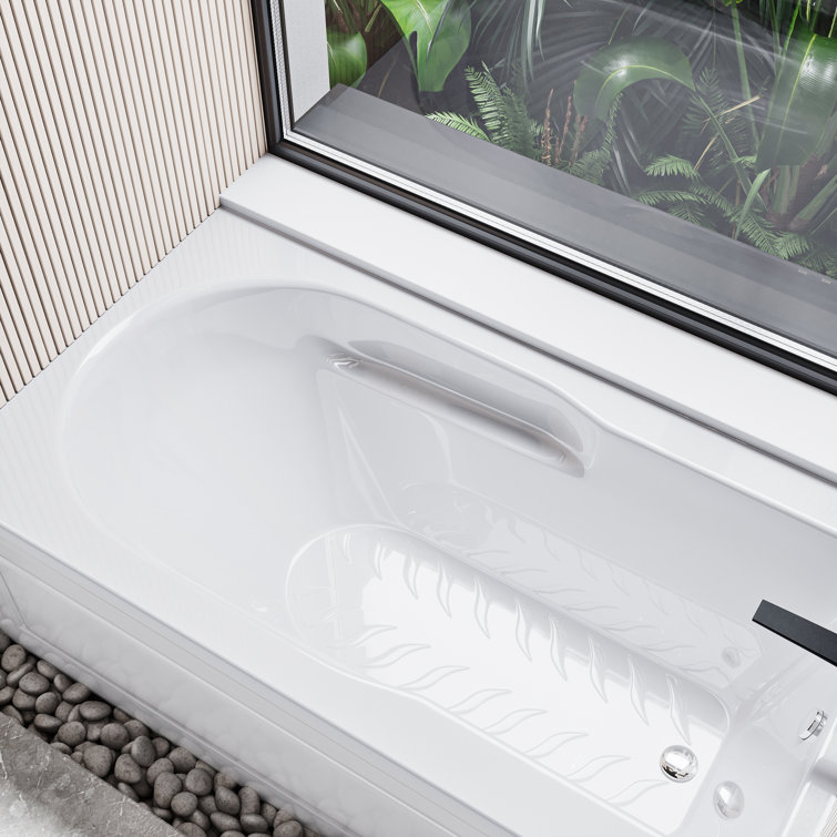 Concorde 60" Glossy White Acrylic Alcove Bathtub with Apron