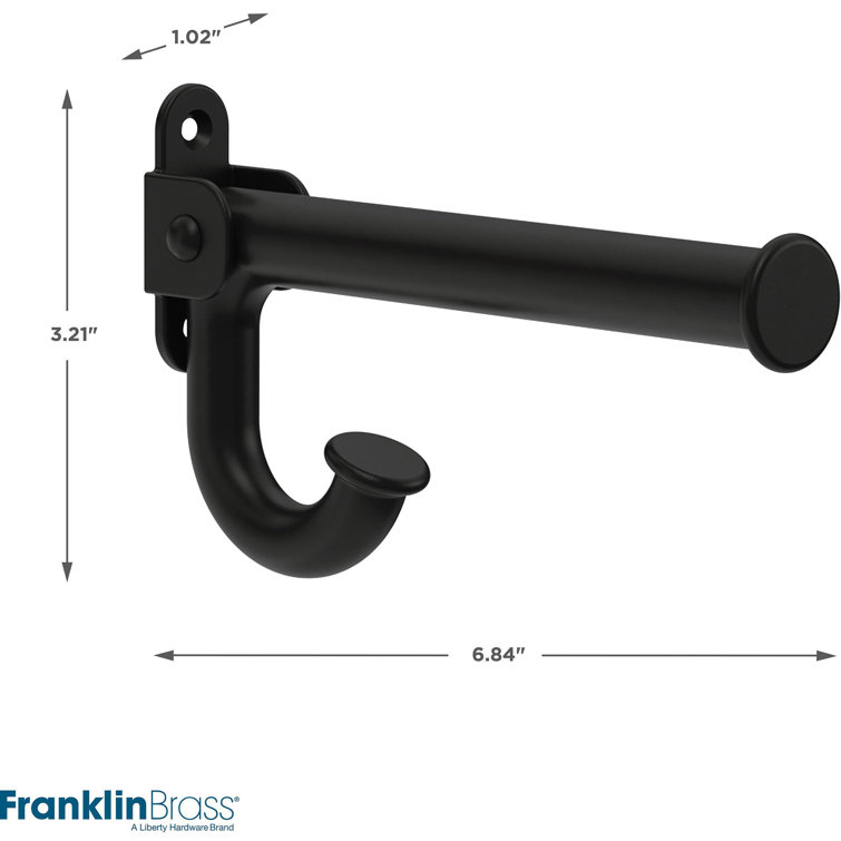 Matte Black Adjustable Metal Wall Hook