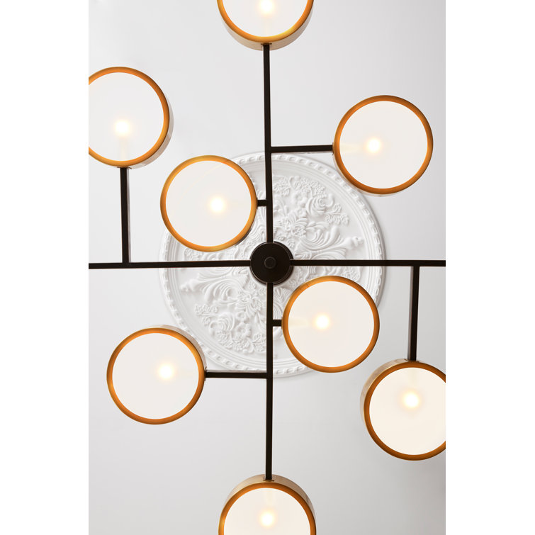 Linus Antique Brass and Bronze 10-Light Starburst Chandelier