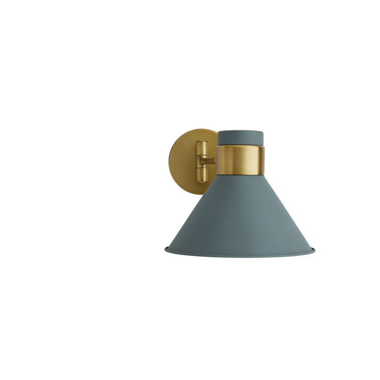 Lane 1-Light Antique Brass and Cadet Blue Pivot Spotlight