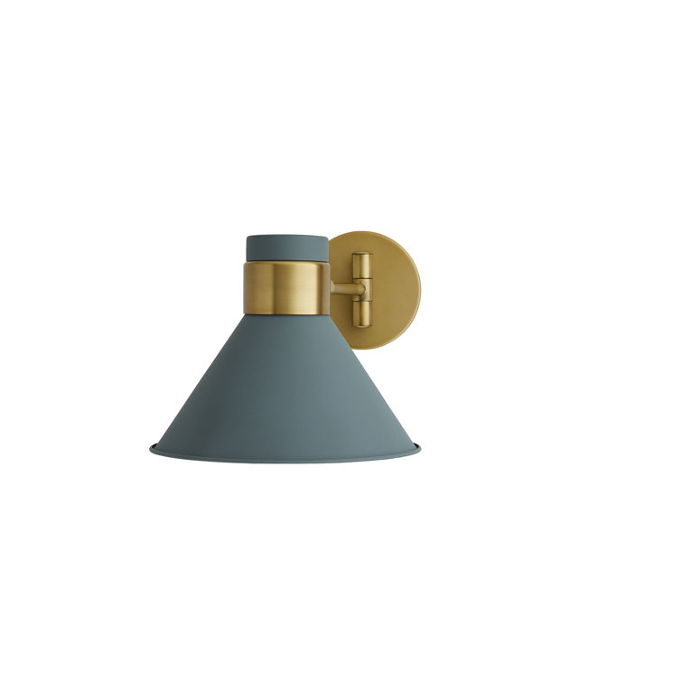 Lane 1-Light Antique Brass and Cadet Blue Pivot Spotlight