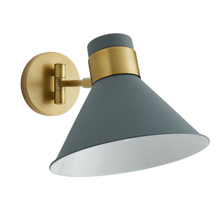 Lane 1-Light Antique Brass and Cadet Blue Pivot Spotlight