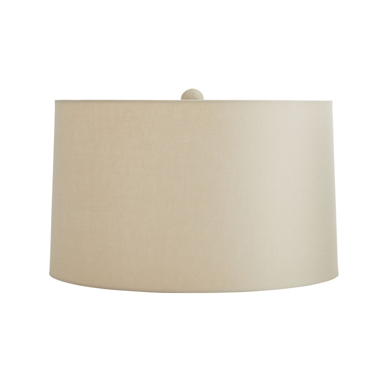 Terracotta and Brass Geometric Table Lamp with Linen Shade