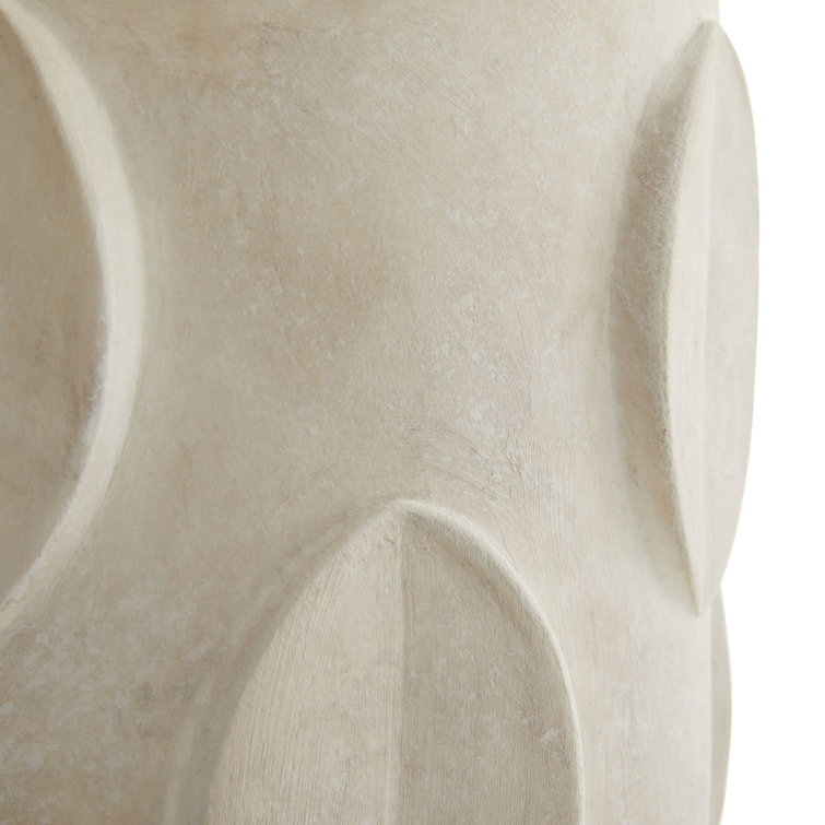 Terracotta and Brass Geometric Table Lamp with Linen Shade