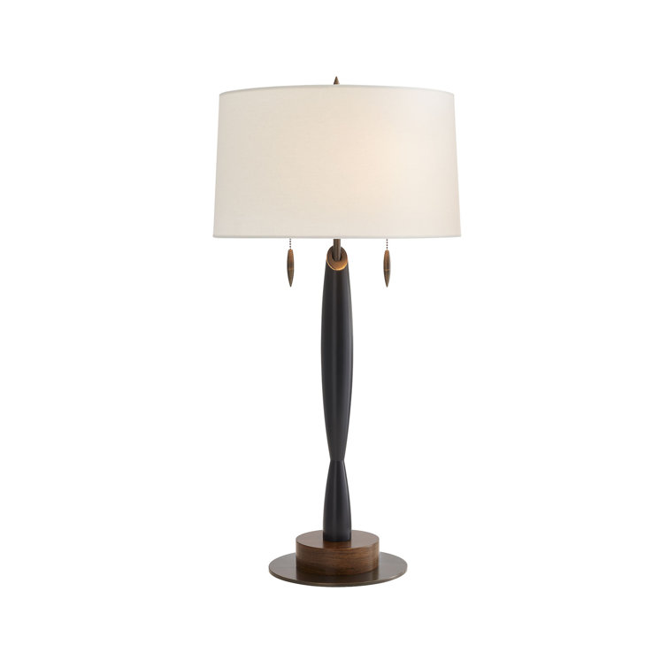 Elegant Modern Black Danseuse Table Lamp with Bronze Accents