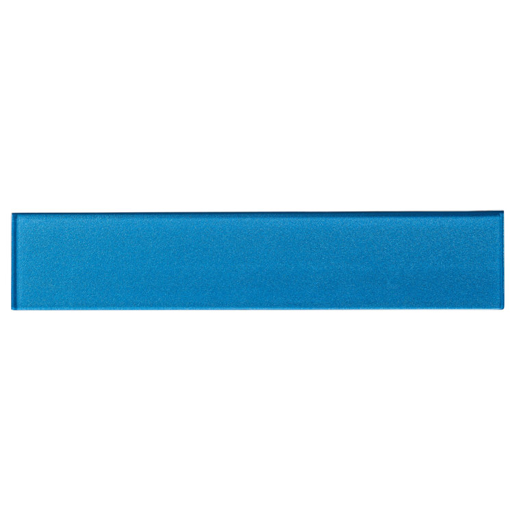Kwiet 3" x 14" Polished Blue Glass Subway Tile