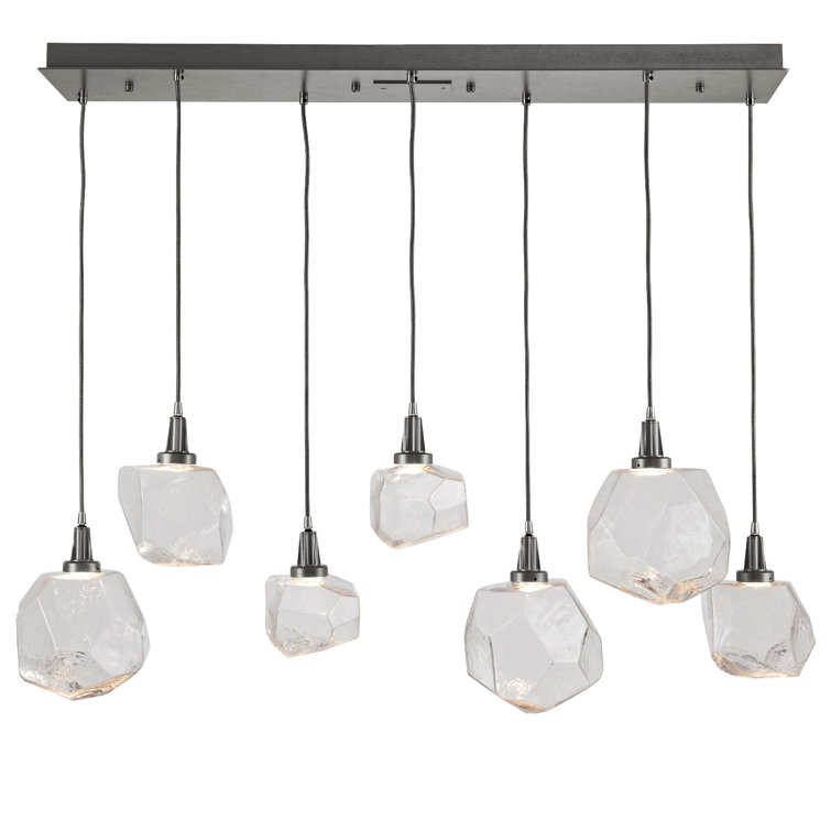 Gem 7-Light LED Cluster Island Pendant with Hand-Blown Glass