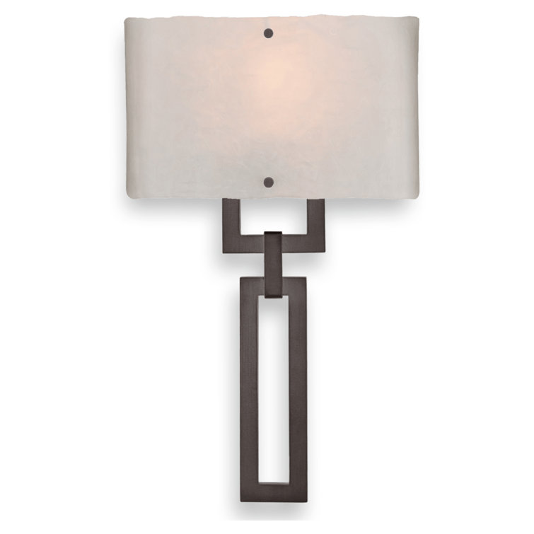 Carlyle Dimmable Wall Sconce in Flat Bronze with Frosted Granite Shade