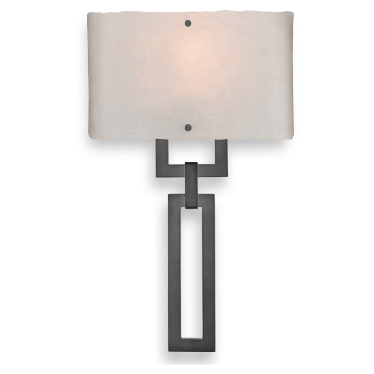 Carlyle Dimmable Wall Sconce in Flat Bronze with Frosted Granite Shade