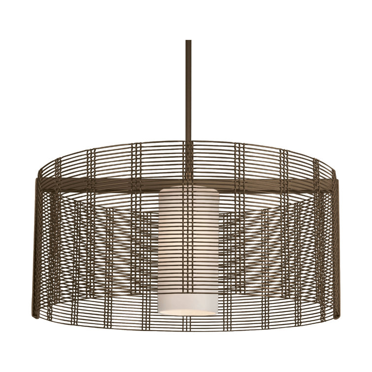 Downtown Mesh Drum Pendant Light in Flat Bronze