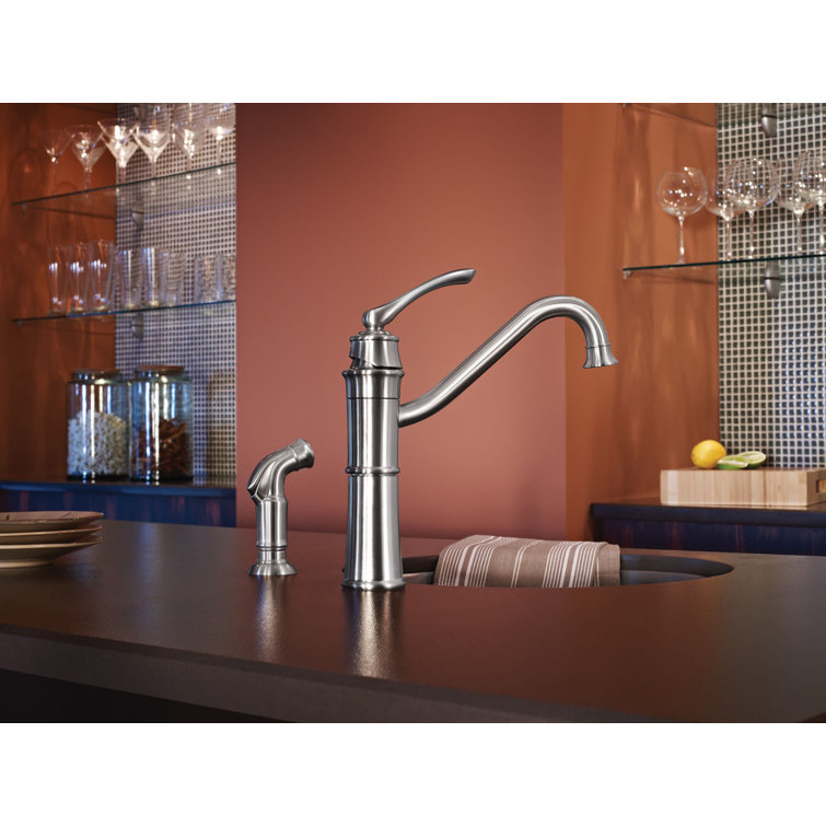 Stainless Steel High Arc Kitchen Faucet with Side Sprayer