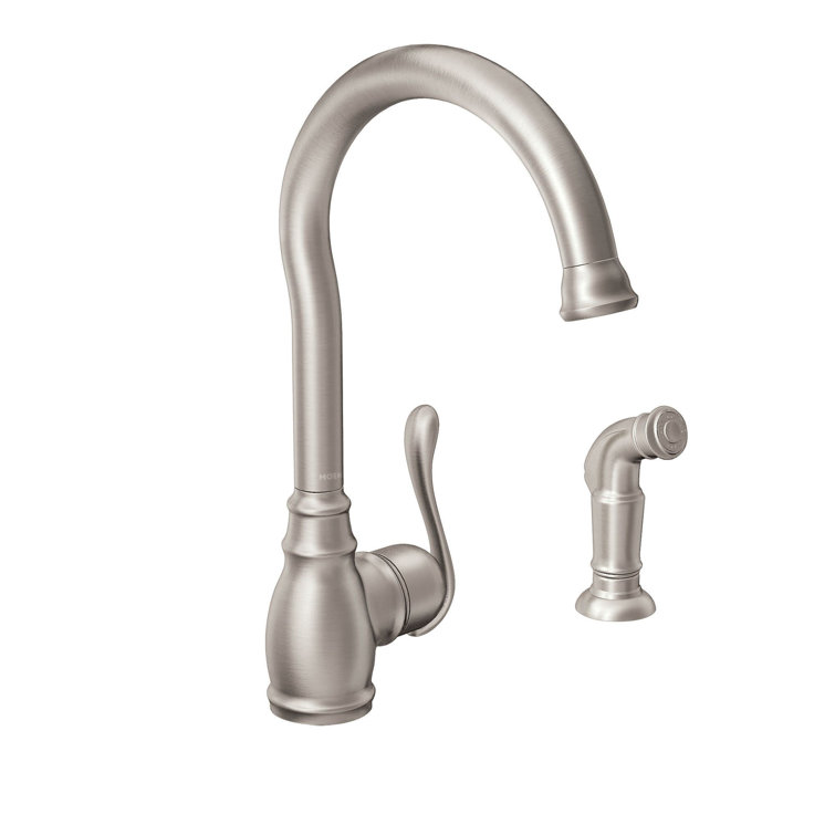 Anabelle Stainless Steel Single Handle Kitchen Faucet with Side Spray