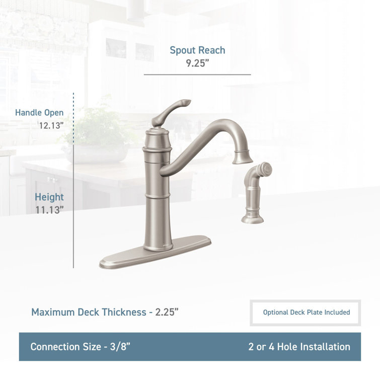 Stainless Steel High Arc Kitchen Faucet with Side Sprayer