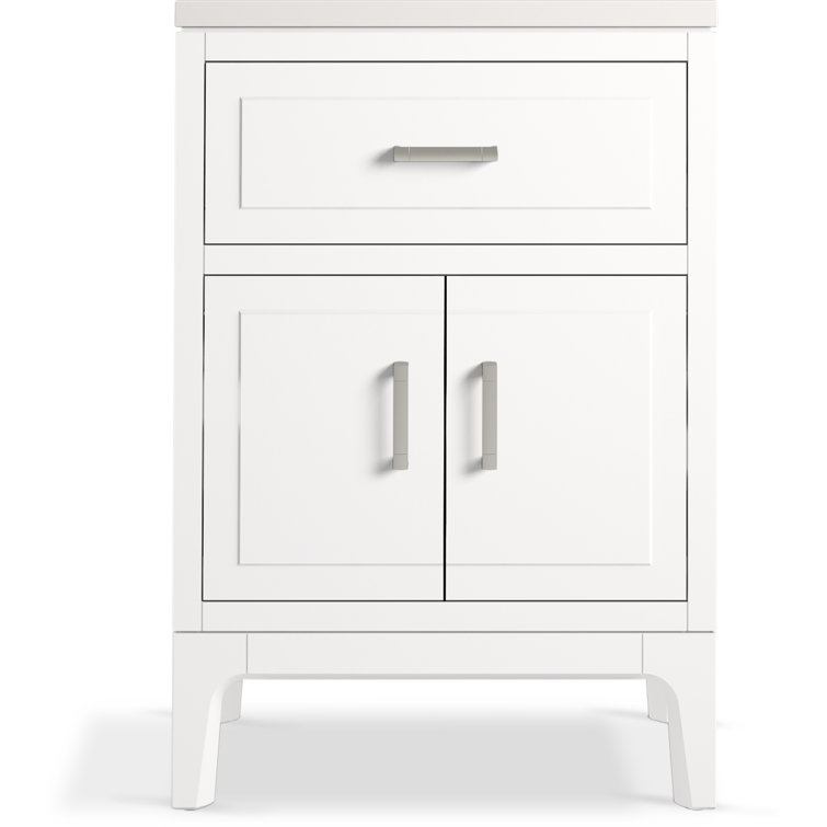 Seer 24" White MDF Freestanding Bathroom Vanity with Quartz Top
