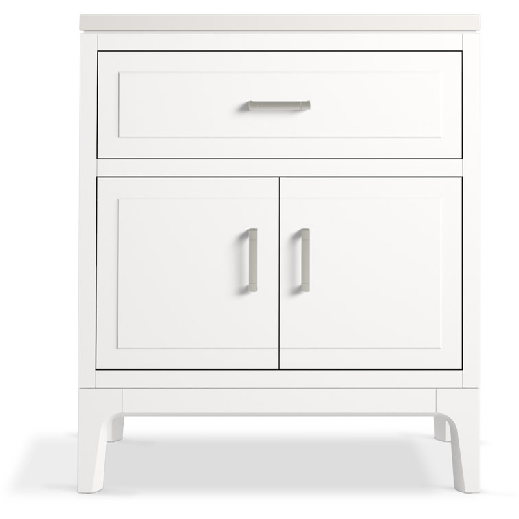 Seer 30" White MDF Freestanding Single Bathroom Vanity with Quartz Top