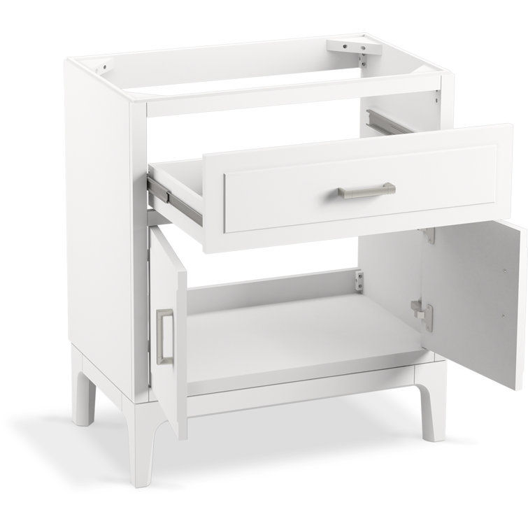 Seer 30" White MDF Freestanding Single Bathroom Vanity with Quartz Top