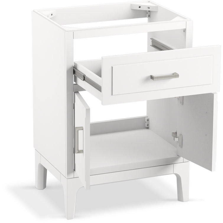 Seer 24" White MDF Freestanding Bathroom Vanity with Quartz Top