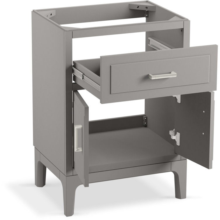 Seer 24" Mohair Grey Freestanding Single Bathroom Vanity with Quartz Top