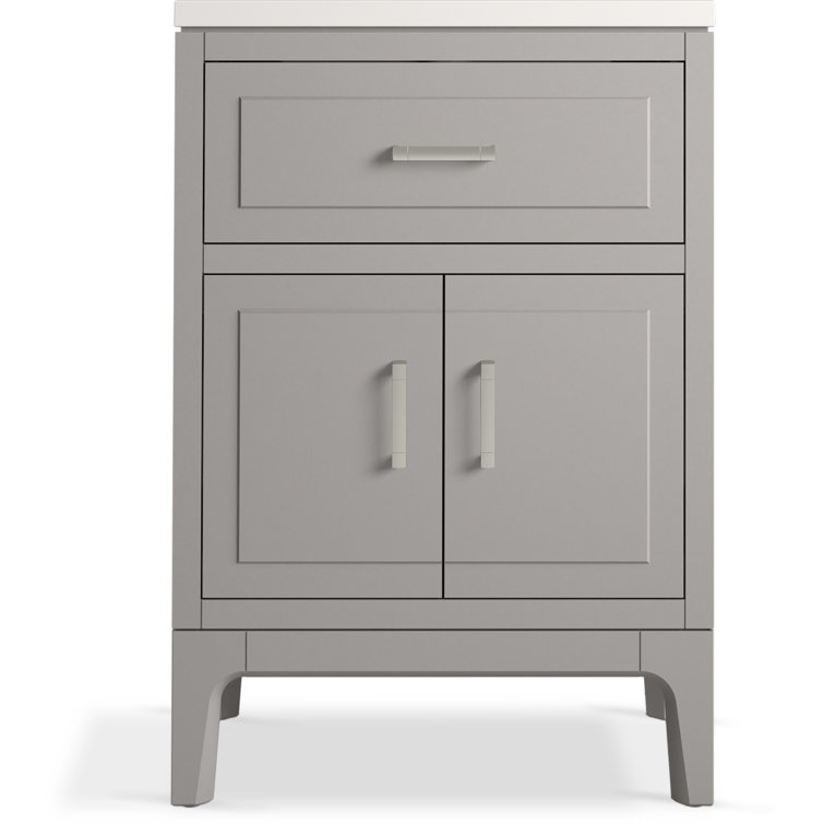 Seer 24" Mohair Grey Freestanding Single Bathroom Vanity with Quartz Top