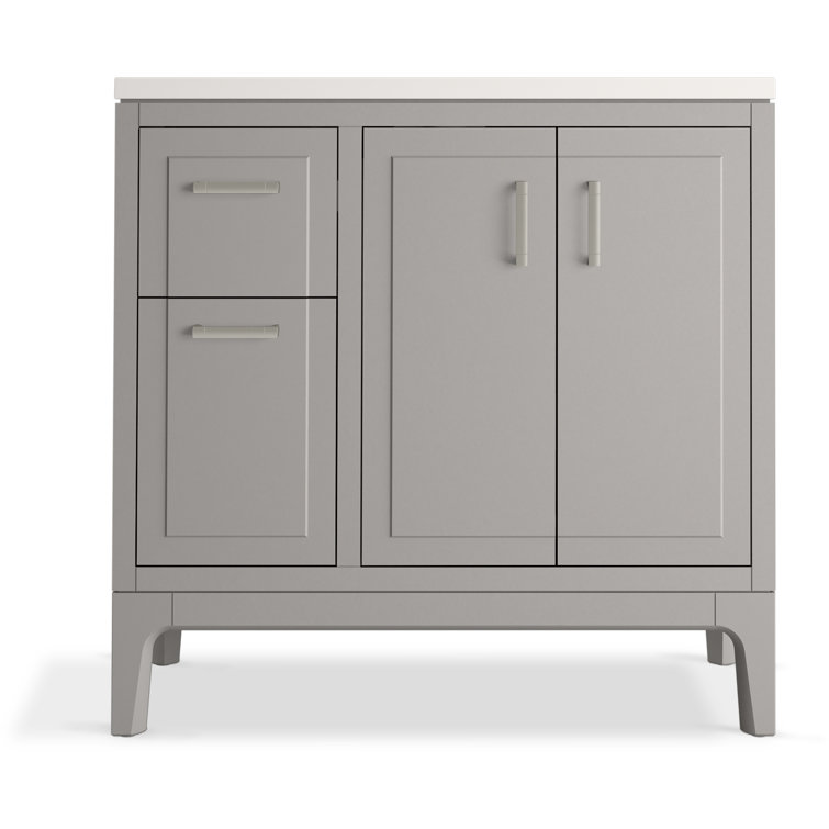 Seer 36-Inch Mohair Gray Bathroom Vanity with Quartz Top