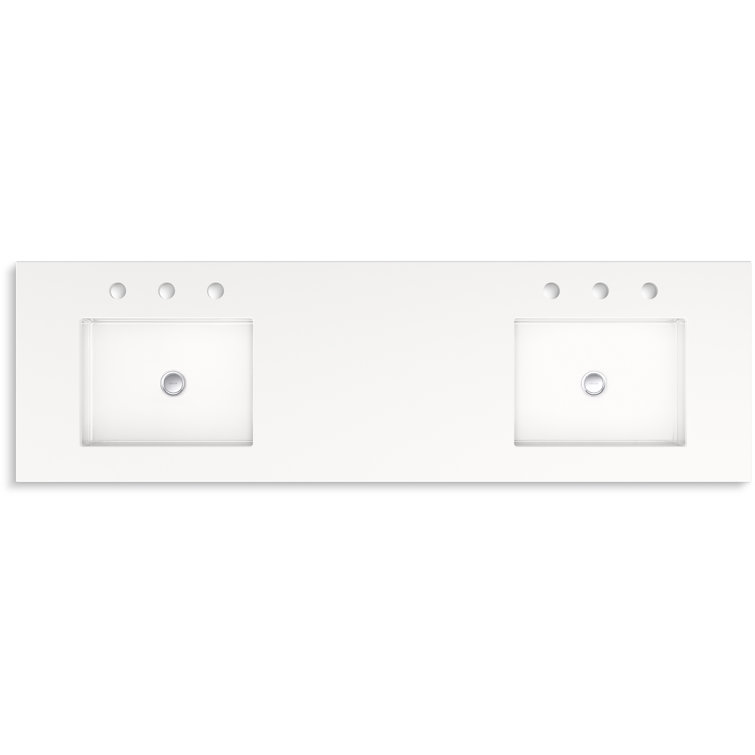 Winnow 60-Inch White Double Sink Bathroom Vanity Set