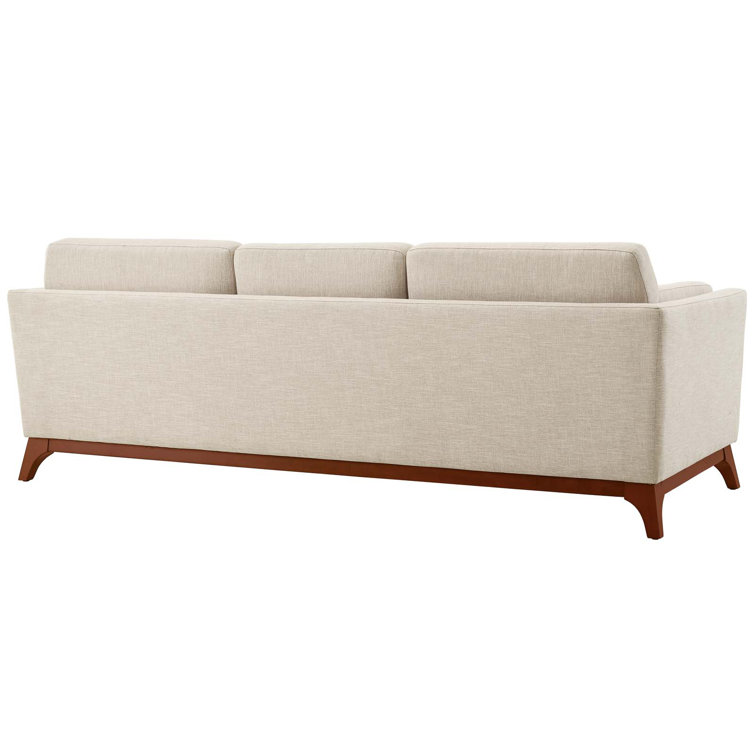 Chance Beige Fabric Sofa with Flared Arms and Removable Cushions
