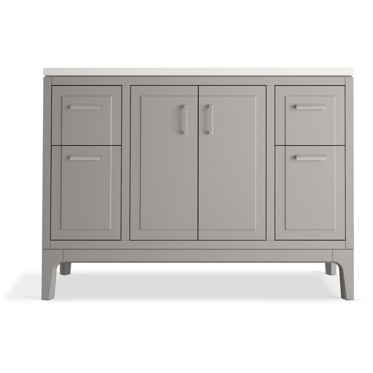 Seer 48" Mohair Gray Single Sink Freestanding Vanity with Quartz Top