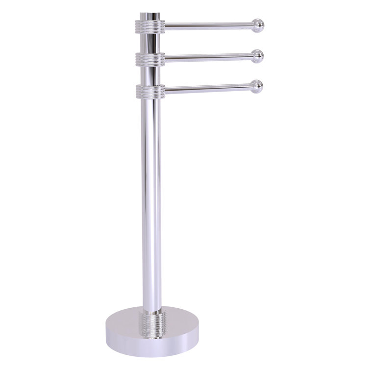 Polished Chrome 3-Arm Vanity Top Towel Holder