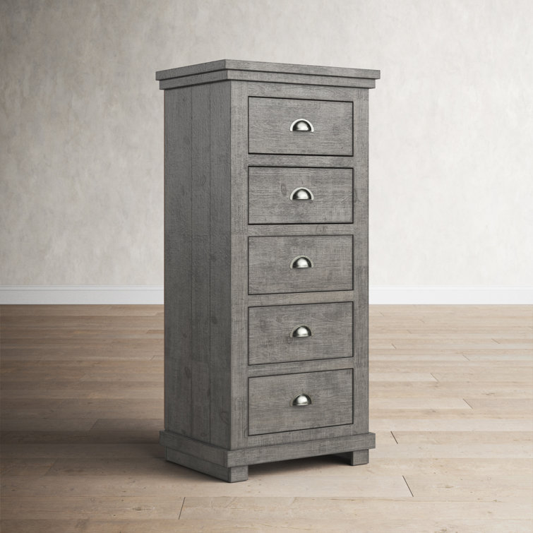 Distressed Dark Gray Transitional Pine Lingerie Chest