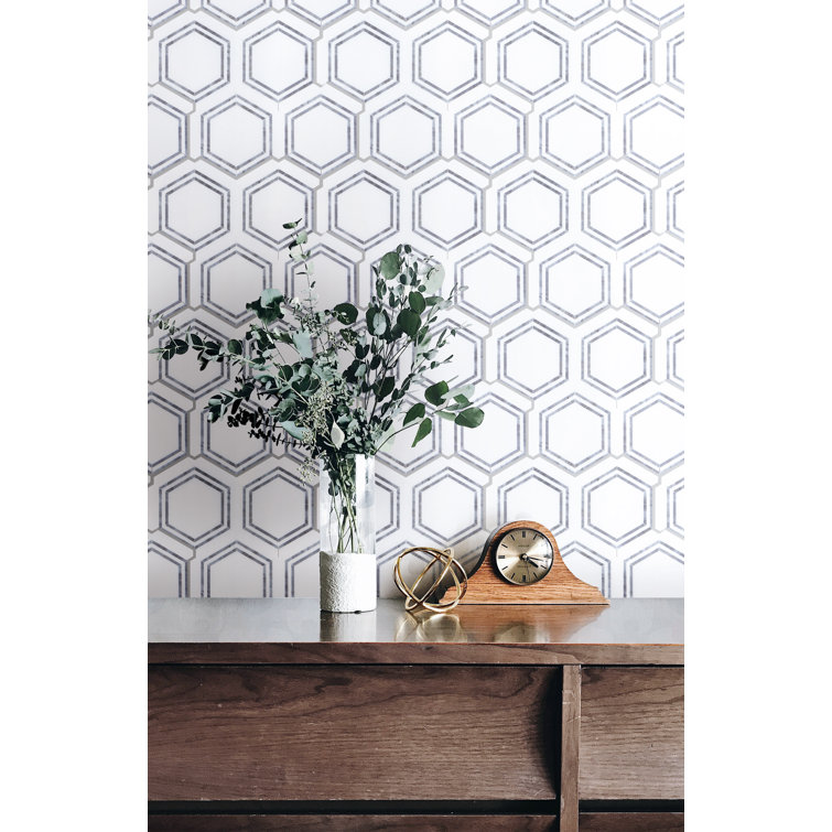 White and Gray Hexagon Marble Mosaic Shower Tile