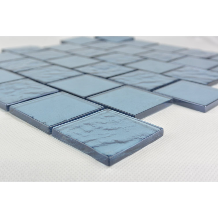 Landscape Blue Glossy Glass Mosaic Tile for Walls and Backsplashes