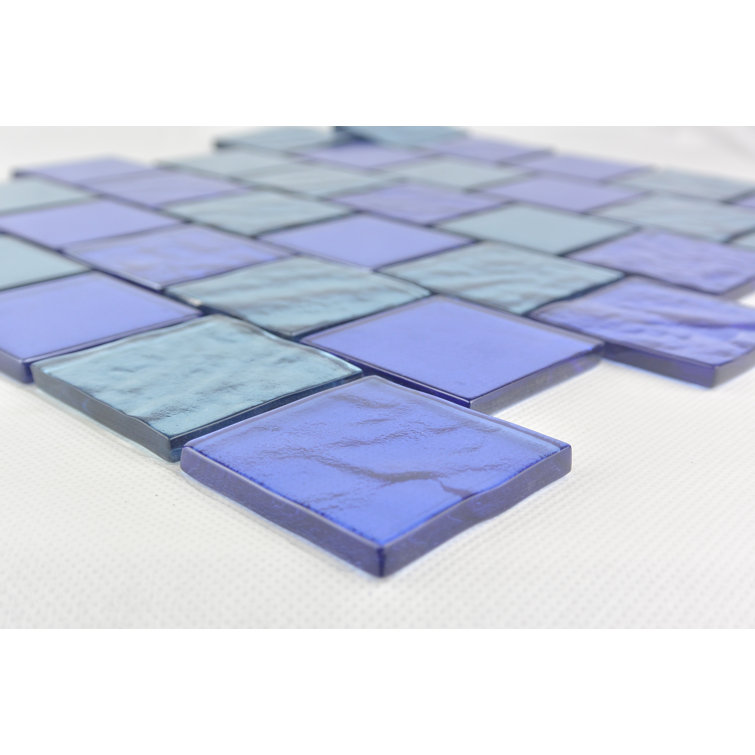 Landscape Blue Glossy Glass Mosaic Tile for Pools and Kitchens