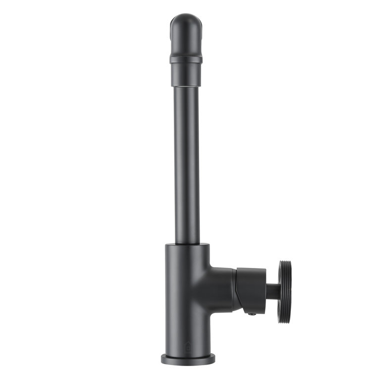 Matte Black Industrial Single Handle High Arc Bathroom Faucet
