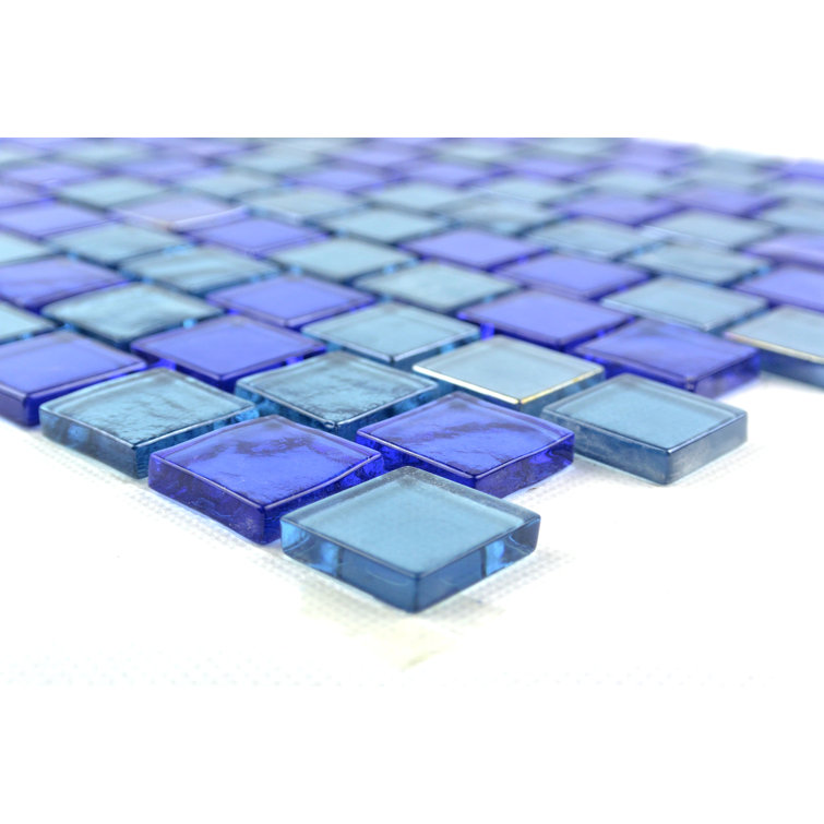 Landscape Blue Glossy Glass Mosaic Tile for Pools and Showers