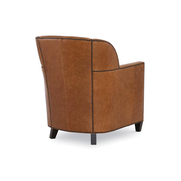 Bronson Acorn Brown Leather Handcrafted Armchair