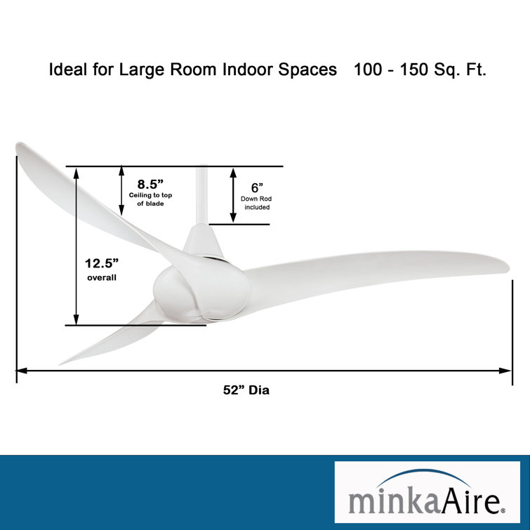 52" White LED Ceiling Fan with Remote and Light Kit