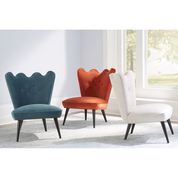 Venice Twilight Velvet Ripple Slipper Accent Chair