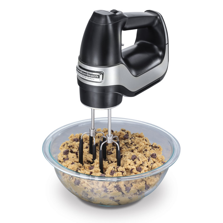 Matte Black Cordless Hand Mixer with Variable Speed and Attachments
