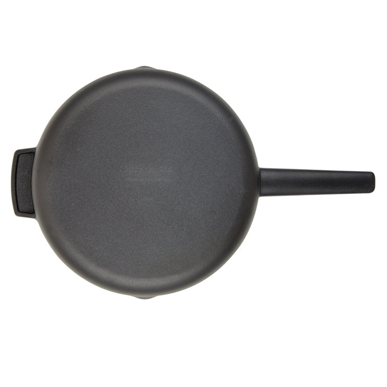 12 Inch Black Cast Iron Induction Skillet with Pour Spouts